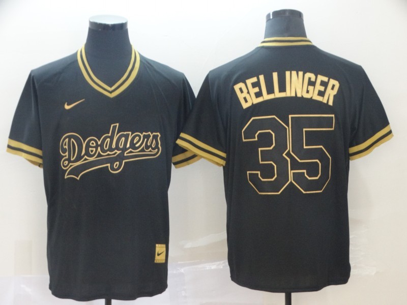 Men's Los Angeles Dodgers Cody Bellinger #35 Black Stitched Jersey